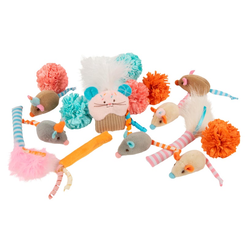SmartyKat (16 Set Bundle) Birthday Bash Variety Pack Catnip Cat Toys - Multi Color, Set of 16 - Image 1